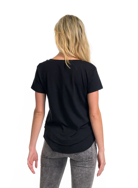 CHRLDR Ava V-Neck T-Shirt in Black