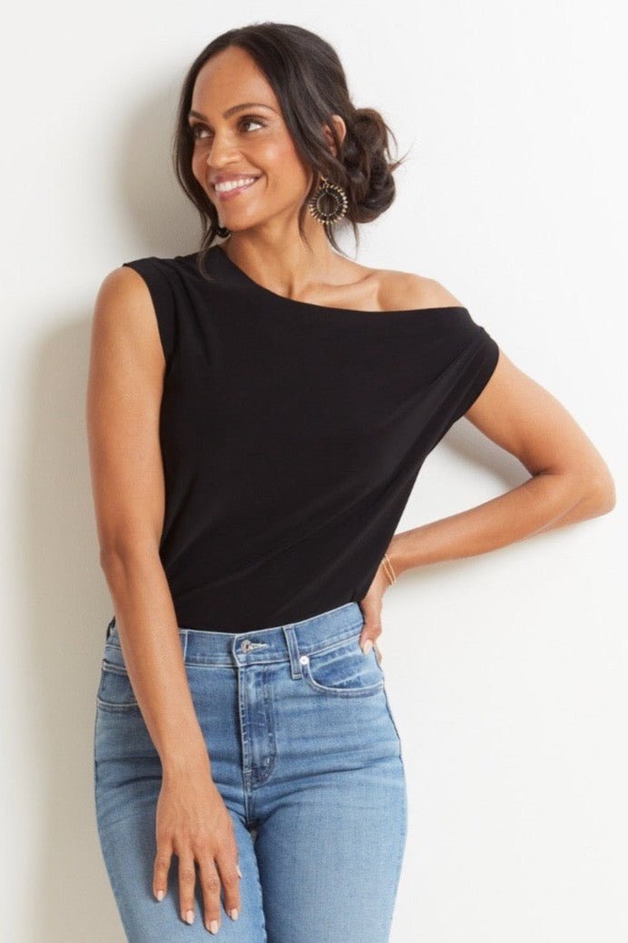 Norma Kamali Drop Shoulder Top in Black